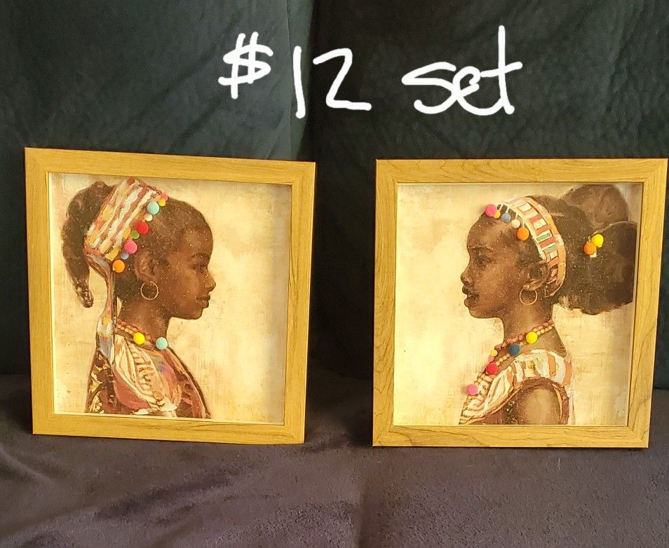 Wooden Framed Canvas Artwork Set