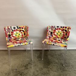 Clear Multi Color Itaian Chairs (2)