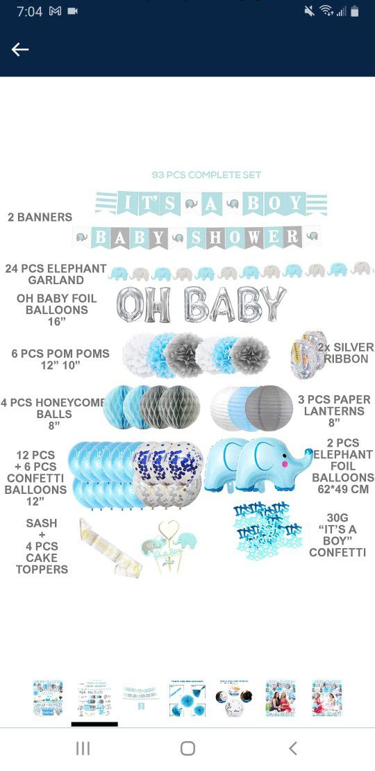 Baby Shower Decorations for Boy | Baby Shower Banners | Pom poms Balloons Mom to be Sash | Honeycomb Balls Lanterns |Gender Reveal Decoration