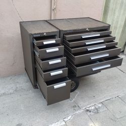 Kennedy Tools Box With Side Drawers And Versa Cart..H..36..W..43..D..20
