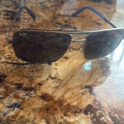 Maui Jim Compass MJ 714 17 Silver Frame + Grey Polarized Lens Sunglasses