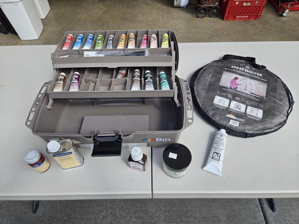 Oil paint set storage box lot