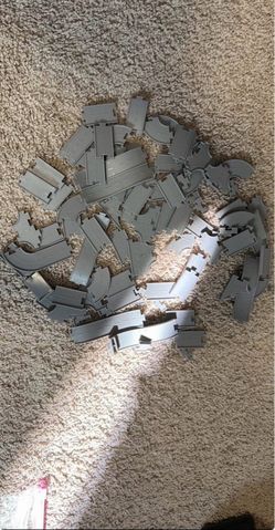 Gray Plastic Toy Train Track Pieces Lot