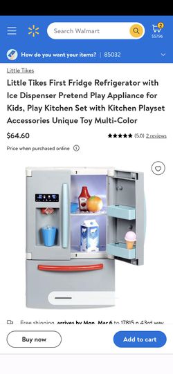Little Tikes First Fridge Refrigerator with Ice Dispenser Pretend Play  Appliance for Kids, Play Kitchen Set with Kitchen Playset Accessories  Unique Toy Multi-Color 