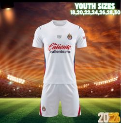 Chivas Guadalajara 2026 White Soccer Uniform Set – Kids Youth Sizes 18-30