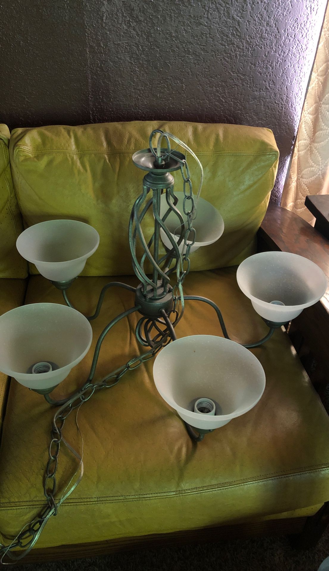 Five (5)lights brushed nickel chandelier brand new