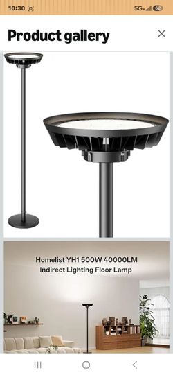 Homelist 500W 40000LM The Brightest Indirect Lighting Floor Lamp
Super Bright Floor Lamp for Dark Room, No Glare Standing Lamp for Living Room, Design