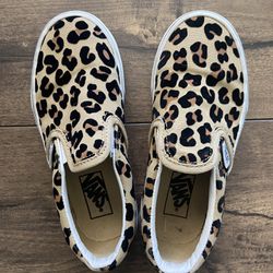 Kids Vans Slip-On Skate Shoe - Leopard (Size 12)