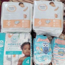 Size 4 Diapers + Little Swimmers