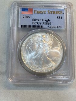 2005 $1 Silver Eagle coin PCGS MS-69 first strike