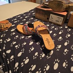 Women's Size 9 Wedge Multi Color Sandals