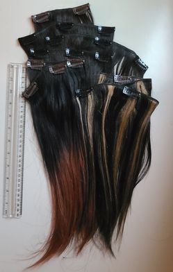 7 Pcs 10 And 12 Inch Real Hair Clip In Hair Extensions  Thumbnail