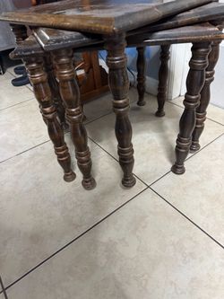 Three stackable tables
