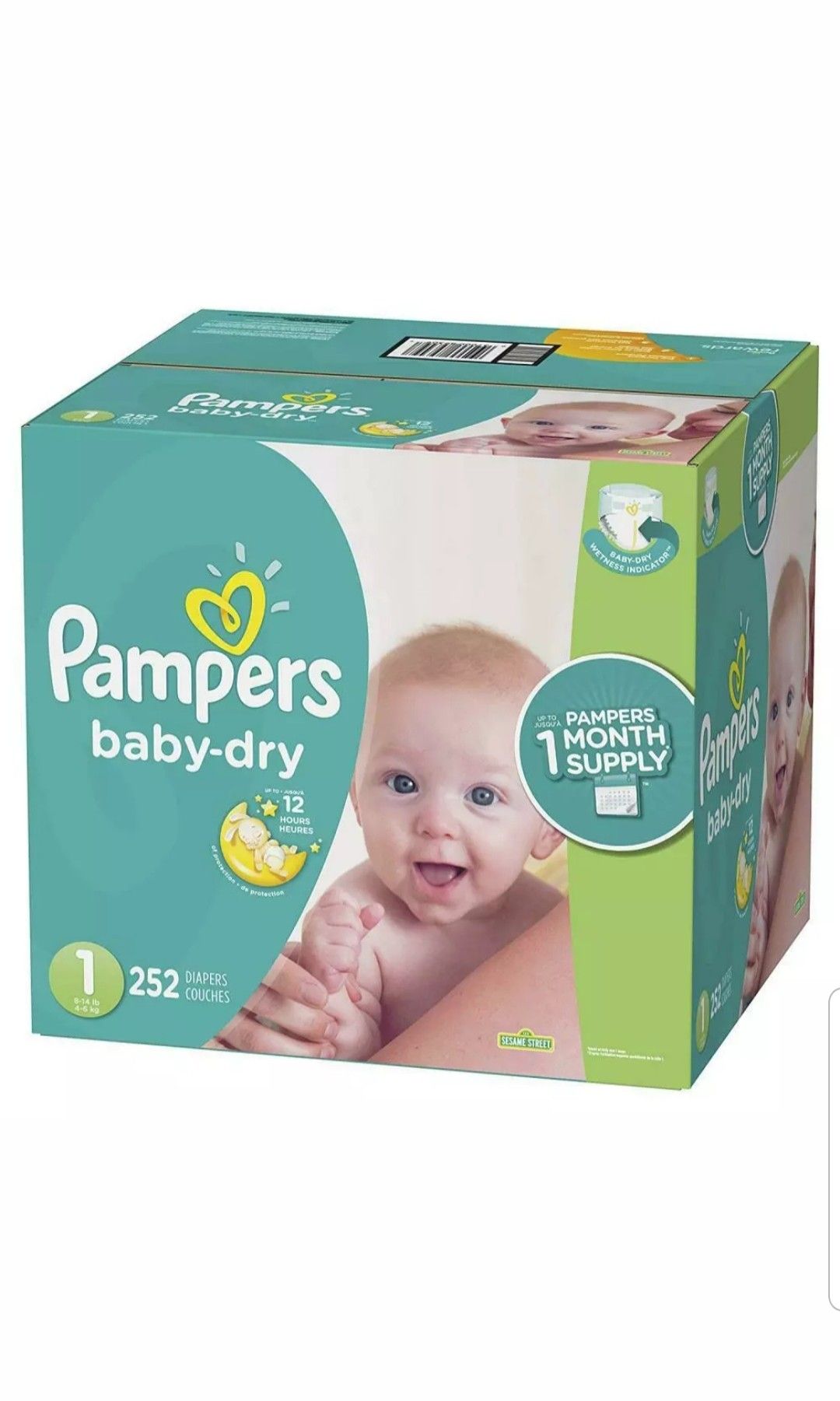 Diapers Disposable Newborn / Size 1 ( 8-14 Lb ) , 252 Count Pampers Baby Dry ONE