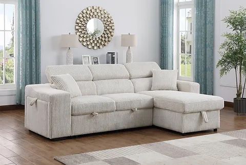 Bonaterra Reversible Sectional Sleeper Sofa With Storage 