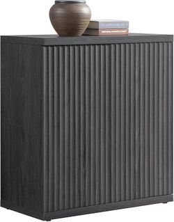 SICOTAS Buffet Cabinet with Storage Accent Sideboard Modern Credenza with Doors & Shelves Fluted