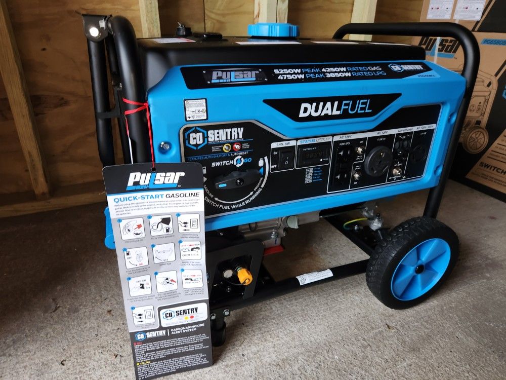 Pulsar 5250 Watt Dual-Fuel Portable Generator, Gasoline and Propane