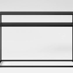 Project62 - Modern Black Console Table with Shelf – Minimalist Metal Design