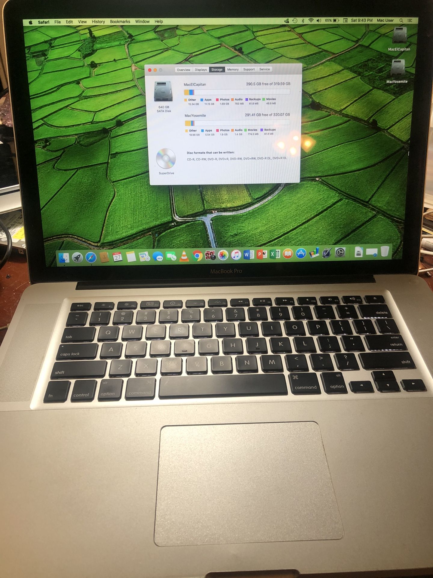 Apple MacBook Pro 15” Aluminum Unibody Laptop