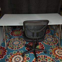 Ikea Galant Frosted Glass Adjustable Height Desk/Table