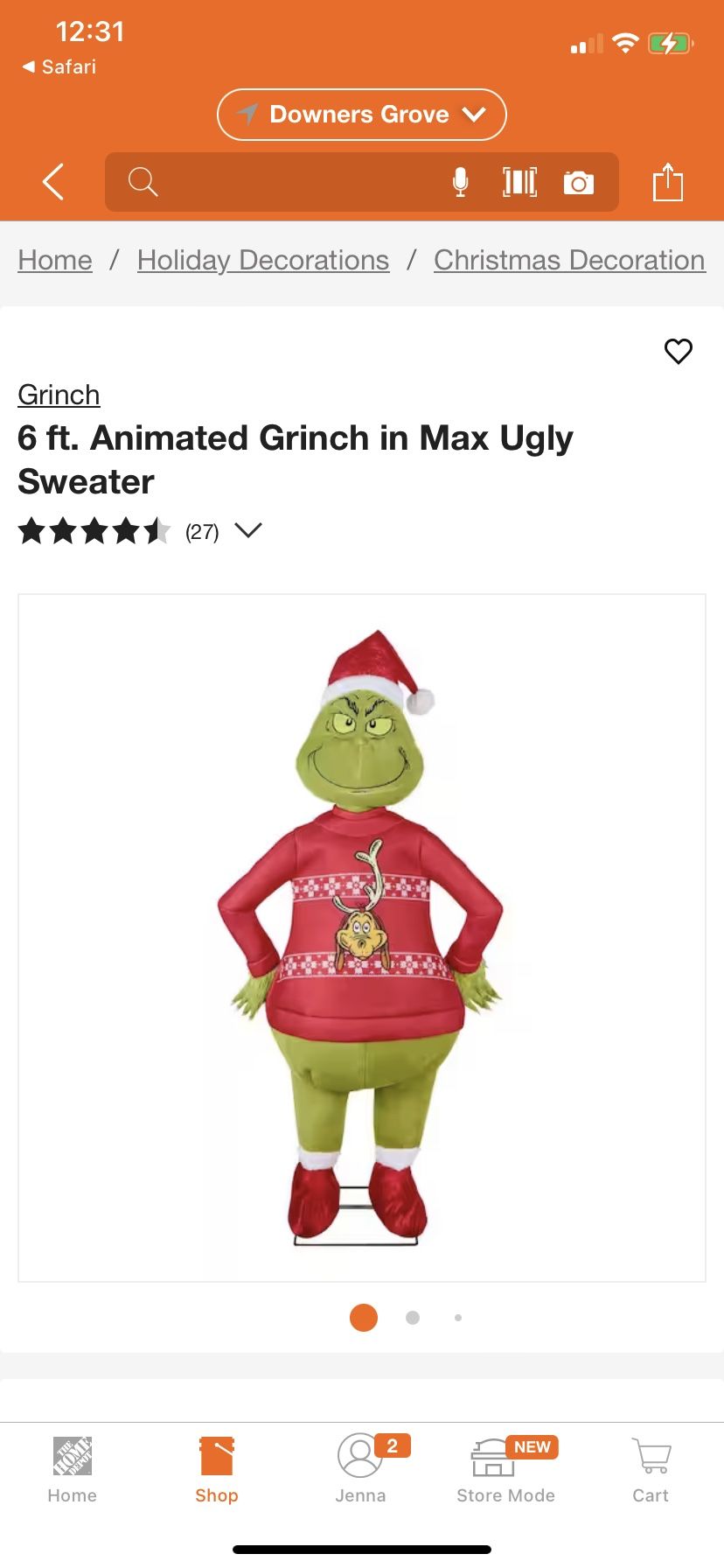 6 Foot Animated Grinch