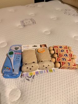 Baby Bundle: Thermometer, Strap Covers & Alphabet Blocks