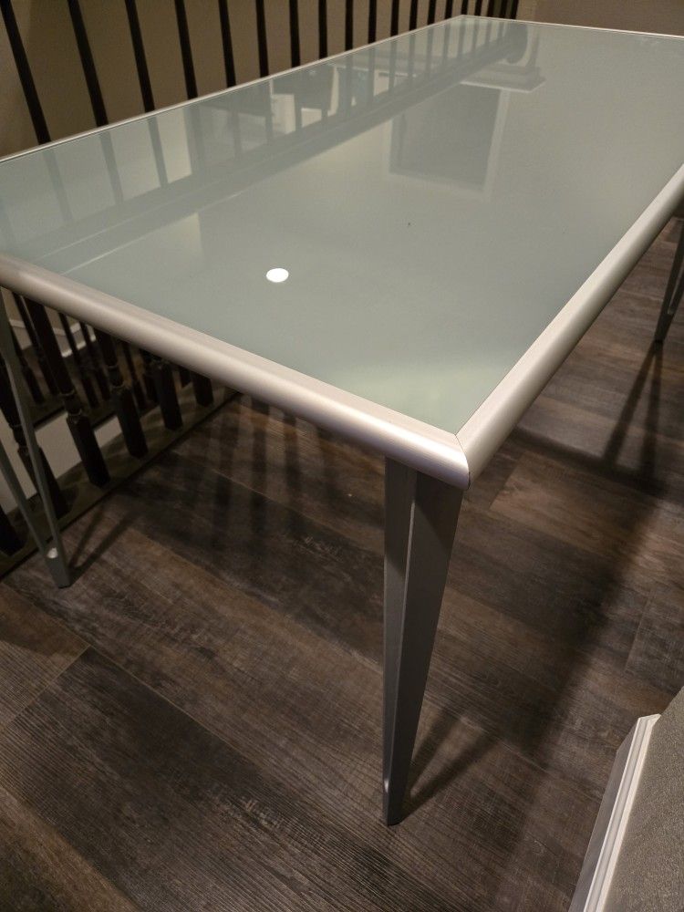 Frosted Glass Table 62"Wx31"Dx29"H