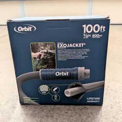 New Orbit 100' Heavy Duty Fabric Hose Outdoor 600 PSI Gray
