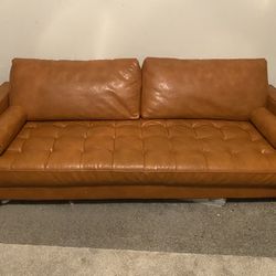  Carmel Color Leather Couch 