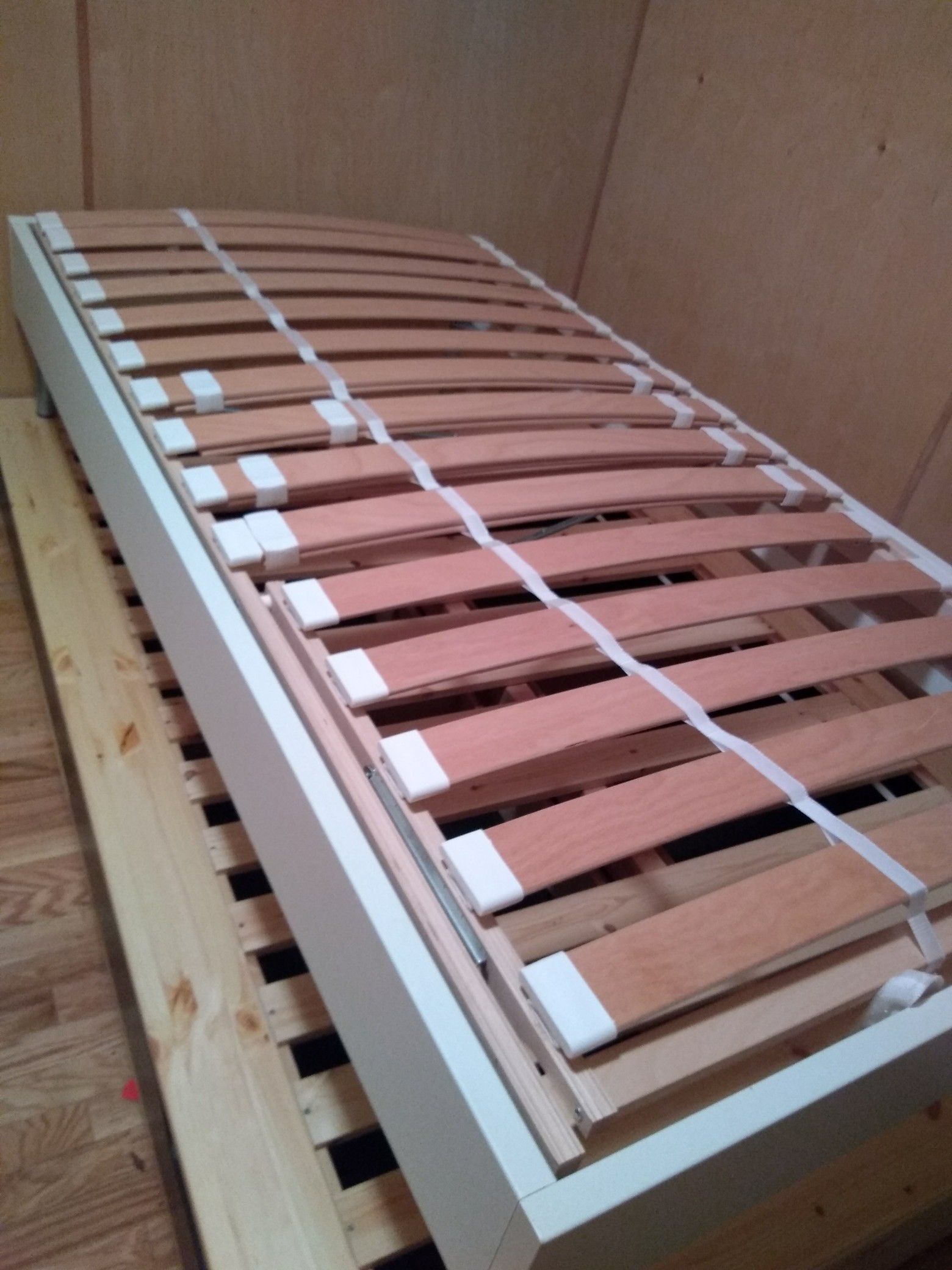 Ikea white adjustable twin mattress/bed frame