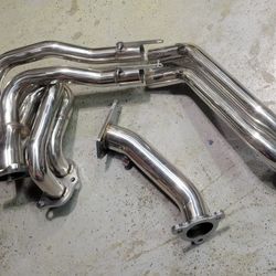 Subaru Stainless steel Headers Turbo Exhaust Pipes Polished Chrome 