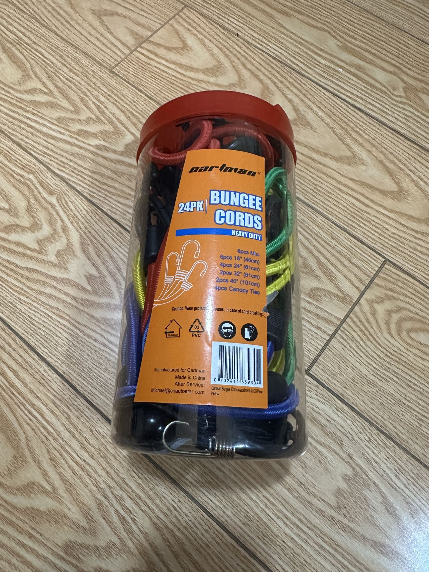 Multi-Color Bungee Cords Set - 24 Pack