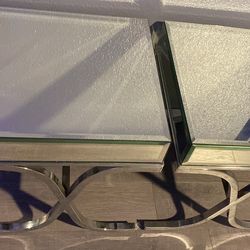 Glass bedside tables