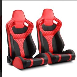 Modiftystreet Destroyer-Series PVC Racing Seat Pair