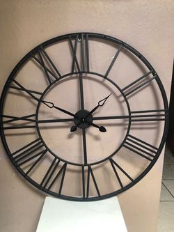 Large Black Metal Wall Clock