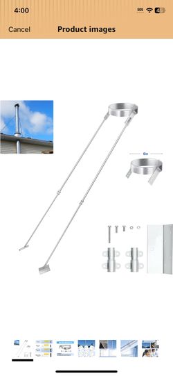 2026 New Silver Plated High-End Ebusin 6" Extended Roof Bracket Supports Chimney Stove Pipe for DuraVent Triple Wall 2" I.D ,Suitable for All Outer Di