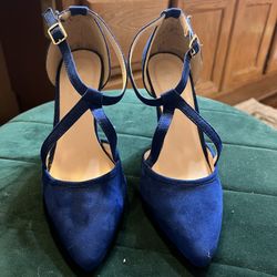 Blue Velvet Wedge 7 1/2 Shoe