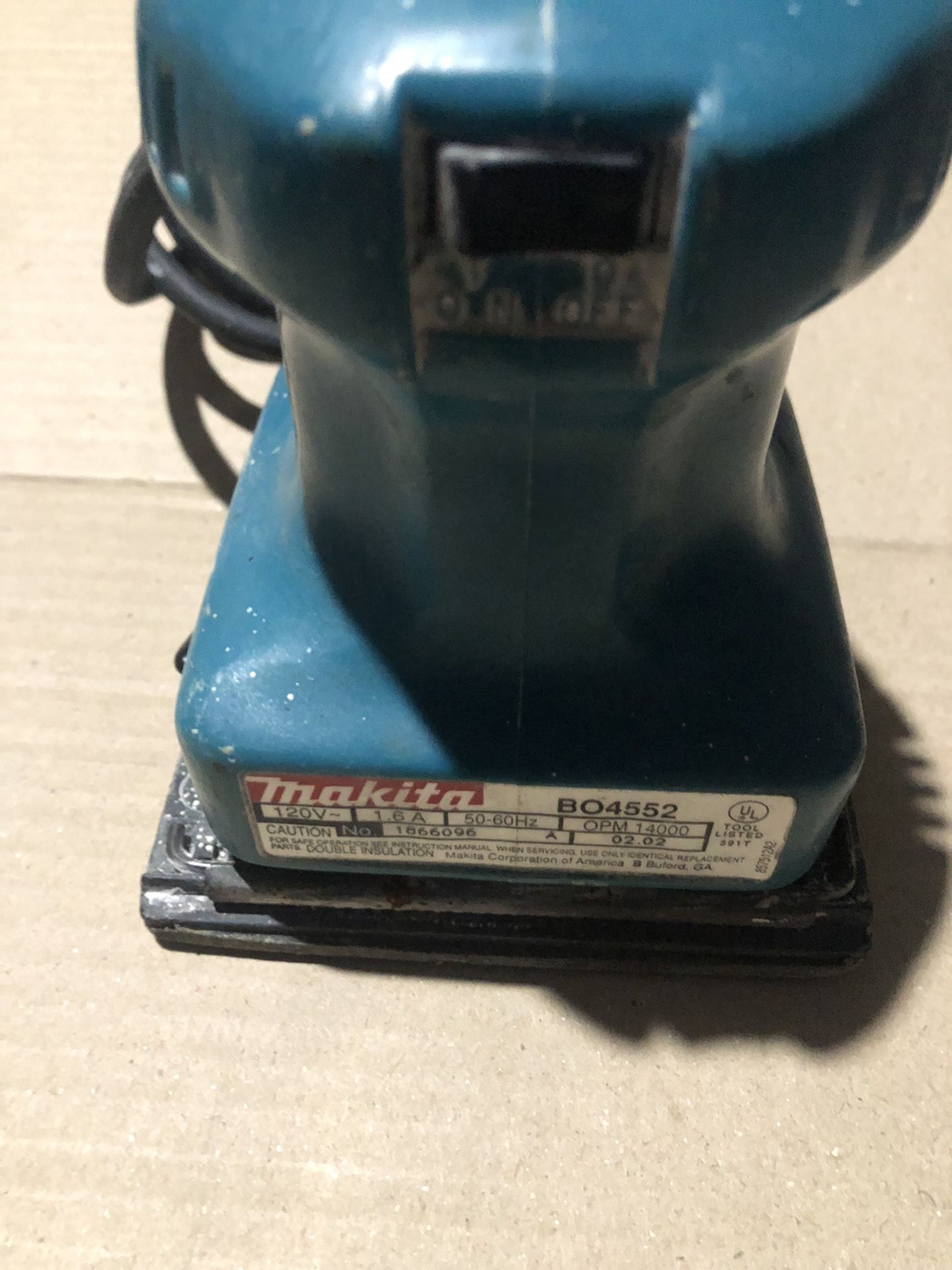 MAKITA CORDED ELECTRIC FINISHING SANDER MODEL B04552 ONLY $30