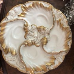 Antique French Haviland Limoges 19th Century Oyster Plates (3)