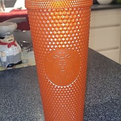 Srarbucks Orange Studed Tumbler