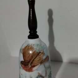 SIGNED - HANDPAINTED PORCELAIN BELL - S. DOUGLAS 9" - S4