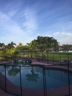Baby guard 48” Height baby Fence. 100 ‘ Long Pool Is 100’ Long 16’x 36’