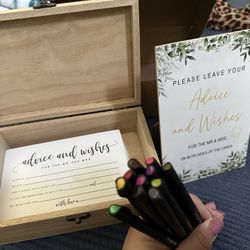 Advice Box For Mr & Mrs (50 cards, markers, sign, & box)