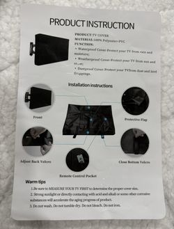 Waterproof Outdoor TV Cover w/ Remote Pocket – Weatherproof (New)