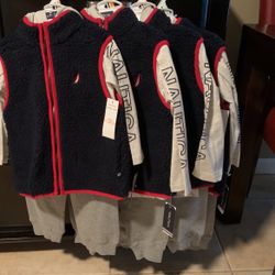 Nautica 3 Piece Outfit With Vest Joggers Long Sleeve