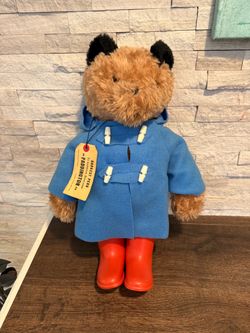 Vintage 1975 Eden Toys Paddington Bear Plush 15" - Original Tag & Red Boots Cute