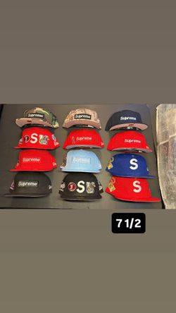 Supreme New Era Fitted Hats Size 7 1/2