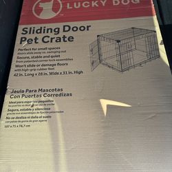 Lucky dog 42”x28” sliding door pet crate