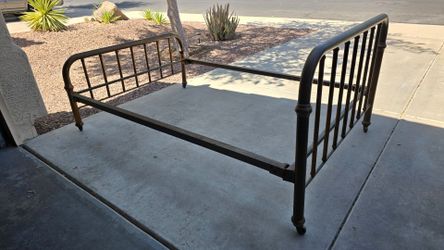 Antique Cast Iron & Steel Bed Frame