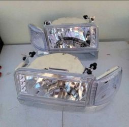 92-96 Ford F150 F250 F350 Bronco LED Headlights Luces Micas Calaveras Faros Faroles Focos Headlamps